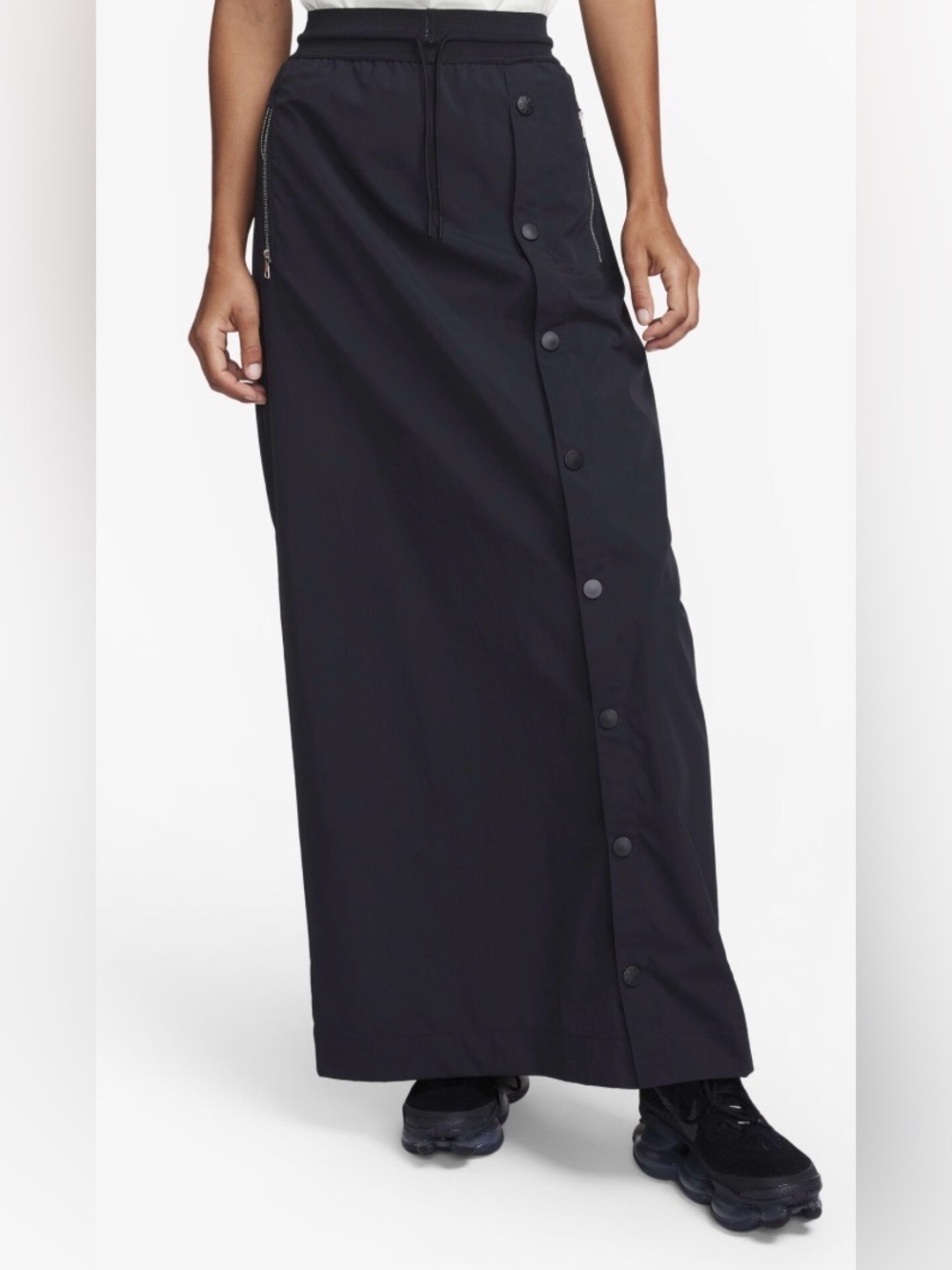 Nike Sportswear Tech Pack Repel Women's Large High-Waisted Maxi Skirt Black NWT